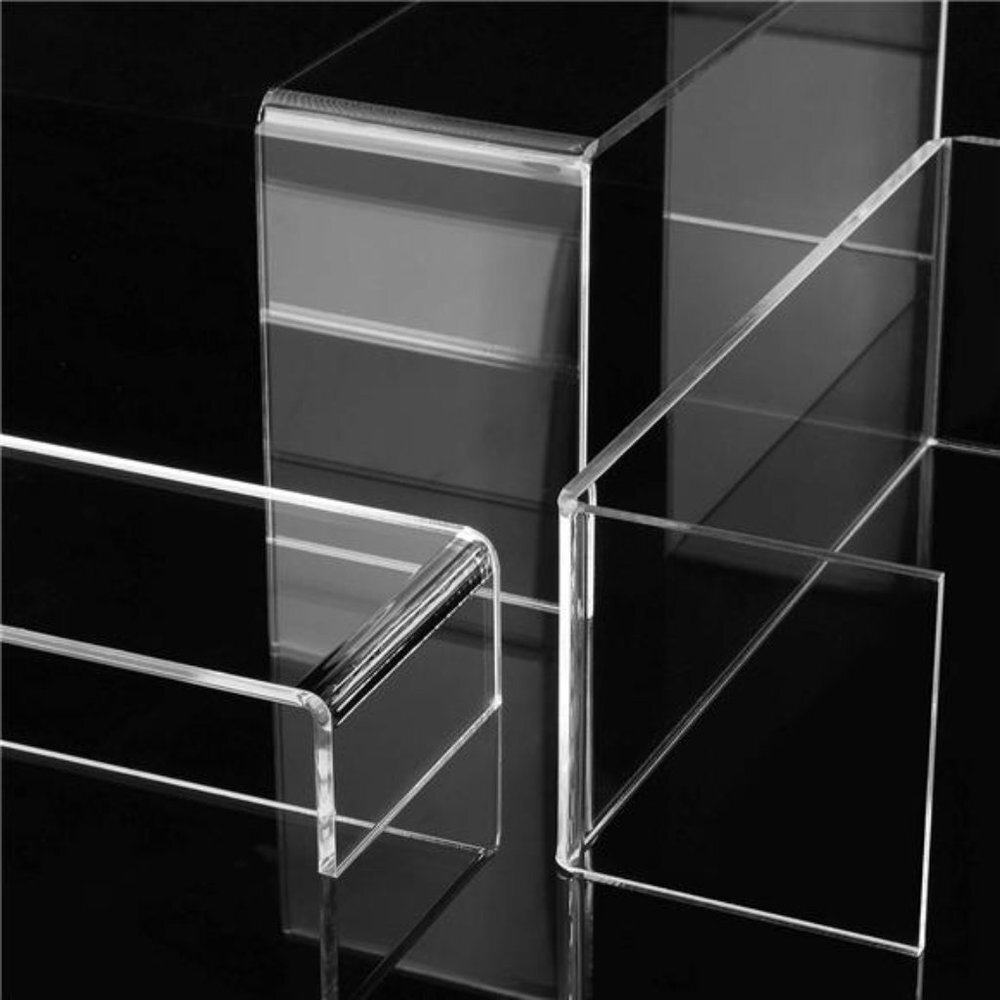 Display Risers, 6 Pcs Rectangular Clear Acrylic Showcase Collectibles Display - Picture 2 of 7